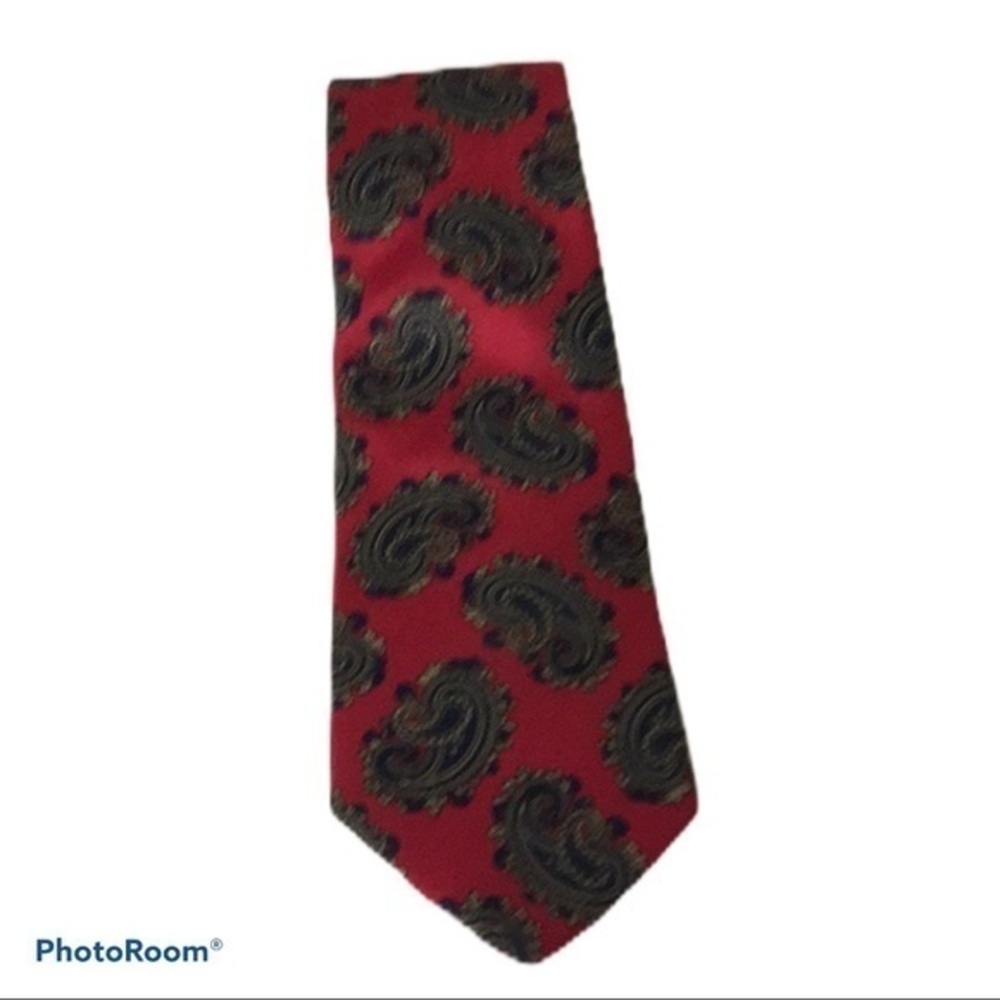 Johnny Carson 100% Italian Silk Red Tie